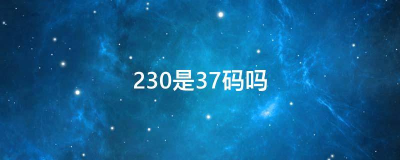 230是37码吗 阿迪230是37码吗