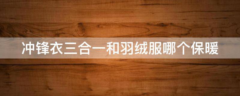 冲锋衣三合一和羽绒服哪个保暖 冲锋衣比羽绒服更御寒吗