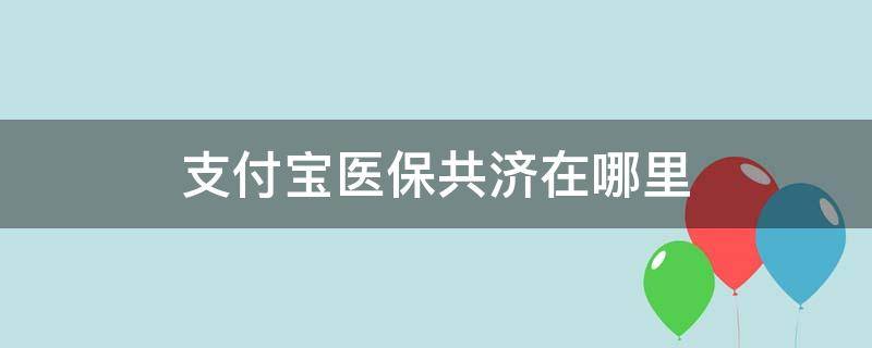 支付宝医保共济在哪里（支付宝家庭共济在哪里）