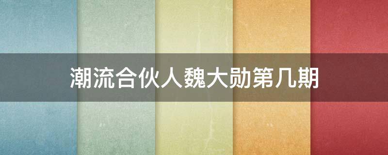 潮流合伙人魏大勋第几期（潮流合伙人第一季魏大勋是哪一期）