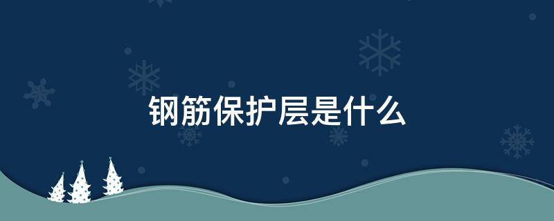 钢筋保护层是什么（钢筋保护层是啥）