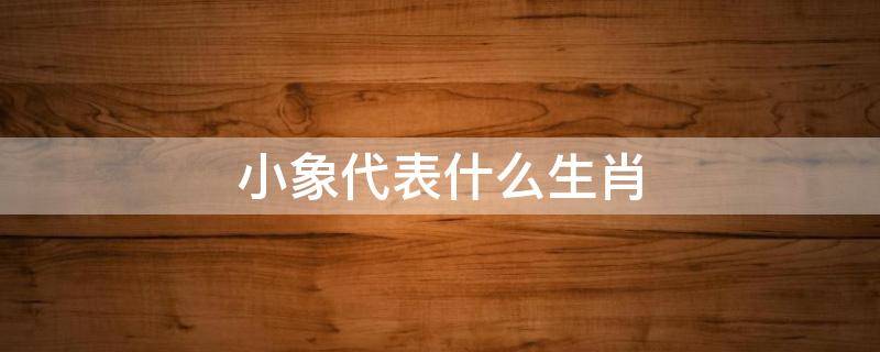 小象代表什么生肖 小象代表什么生肖意思?