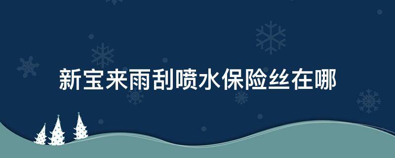 新宝来雨刮喷水保险丝在哪（新宝来雨刮喷水保险丝在哪里）