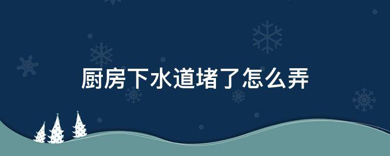 厨房下水道堵了怎么弄 厨房下水道堵了怎么办