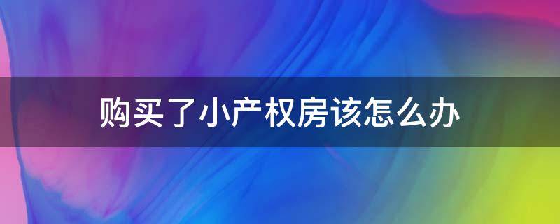 购买了小产权房该怎么办 不小心买了小产权房怎么办