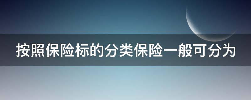 按照保险标的分类保险一般可分为（按照保险标的分类保险一般可分为几类）