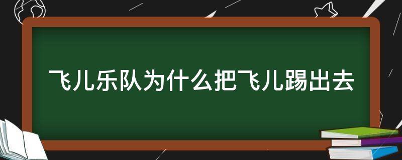 飞儿乐队为什么把飞儿踢出去（飞儿乐队主唱被踢出去）