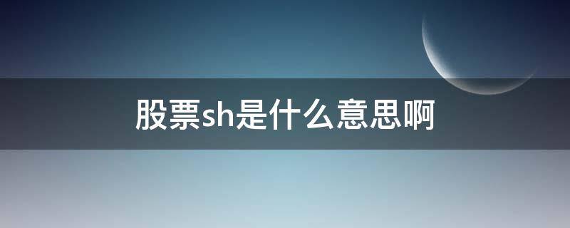 股票sh是什么意思啊（股票sh什么意思求解）