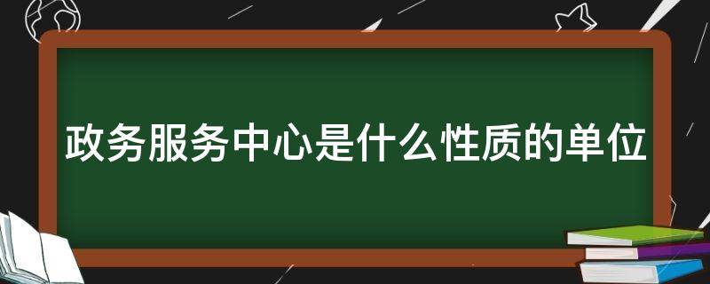 政务服务中心是什么性质的单位（政务服务中心是行政单位还是事业单位）