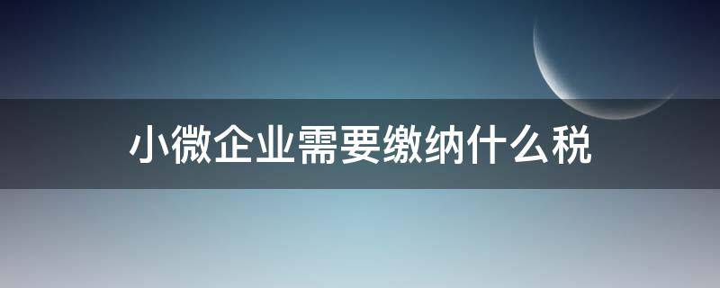 小微企业需要缴纳什么税 中小微企业需要交哪些税