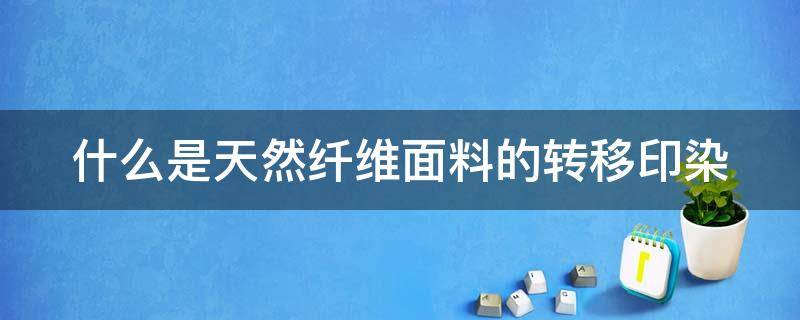 什么是天然纤维面料的转移印染（什么是天然纤维面料的转移印染技术）