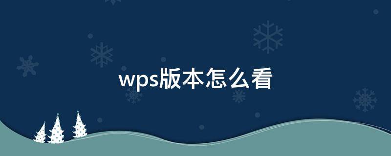 wps版本怎么看（wps怎样看版本）