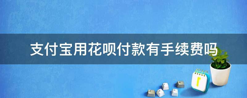 支付宝用花呗付款有手续费吗（使用支付宝花呗付款有手续费吗）