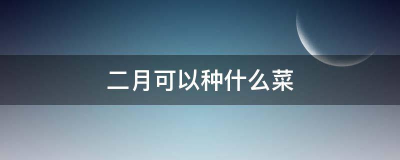 二月可以种什么菜（二月能种什么菜）