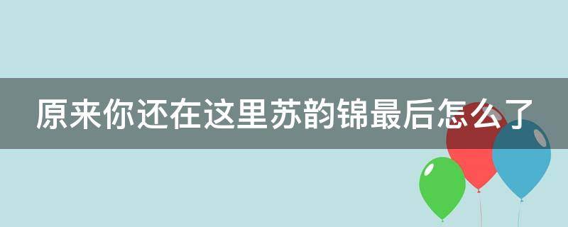 原来你还在这里苏韵锦最后怎么了（原来你还在这里苏韵锦最后怎么了呢）