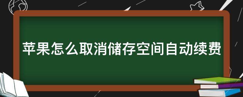 苹果怎么取消储存空间自动续费（苹果怎么取消储存空间自动续费功能）