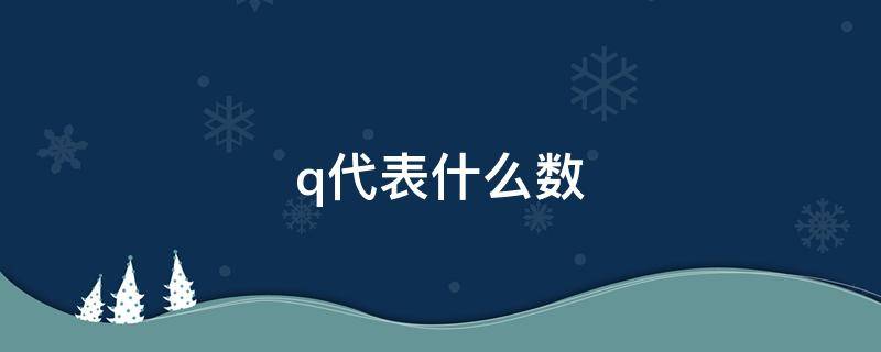 q代表什么数 q代表什么数字