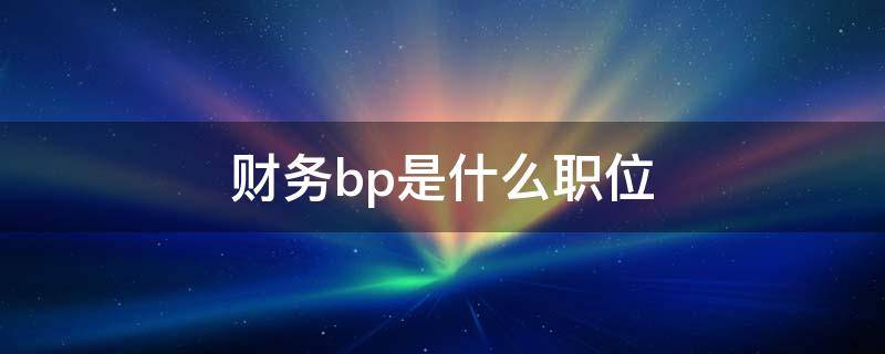 财务bp是什么职位 财务bp是什么职位要求