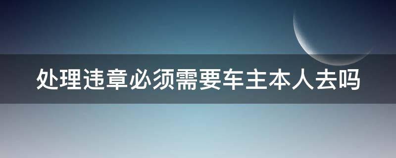 处理违章必须需要车主本人去吗 处理违章必须需要车主本人去吗怎么办