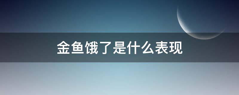 金鱼饿了是什么表现 小金鱼饿了是什么表现