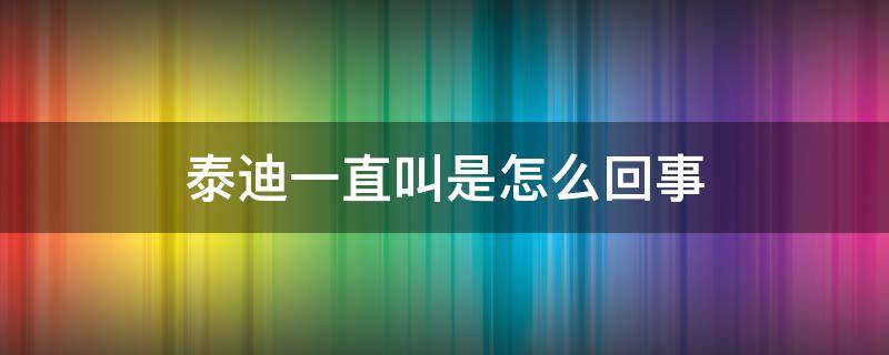 泰迪一直叫是怎么回事 泰迪总是叫是怎么回事