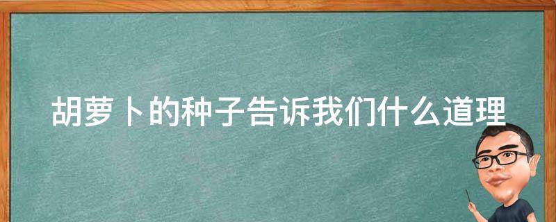 胡萝卜的种子告诉我们什么道理（胡萝卜的种子告诉我们什么道理呢）