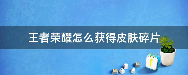 王者荣耀怎么获得皮肤碎片（王者荣耀怎么获得皮肤碎片不用充值）