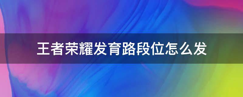 王者荣耀发育路段位怎么发（王者怎么升发育路段位）