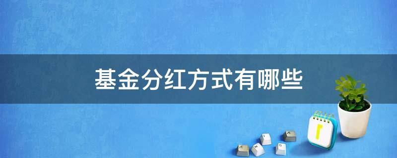 基金分红方式有哪些（开放式基金分红方式有哪些）