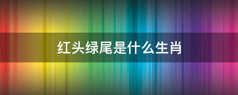 红头绿尾是什么生肖（红头绿尾是什么生肖应该虎或鼠肖对吗请给正确答案）