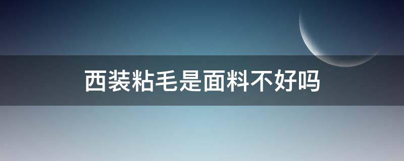 西装粘毛是面料不好吗（西装粘毛质量不好吗）