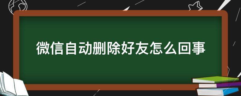 微信自动删除好友怎么回事 微信自动删除了好友怎么回事