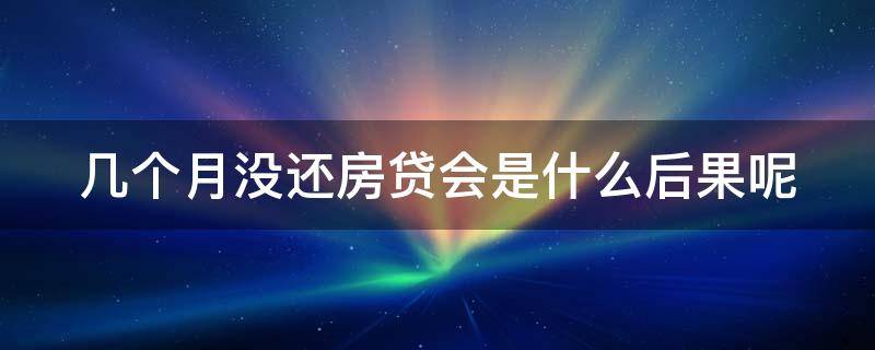 几个月没还房贷会是什么后果呢（几个月没还房贷会是什么后果呢怎么办）