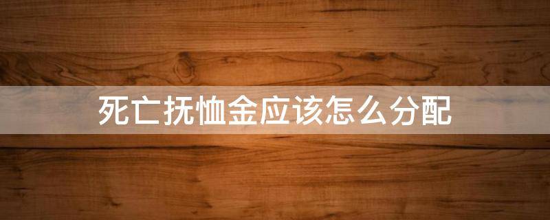 死亡抚恤金应该怎么分配（关于死亡抚恤金的分配方案）