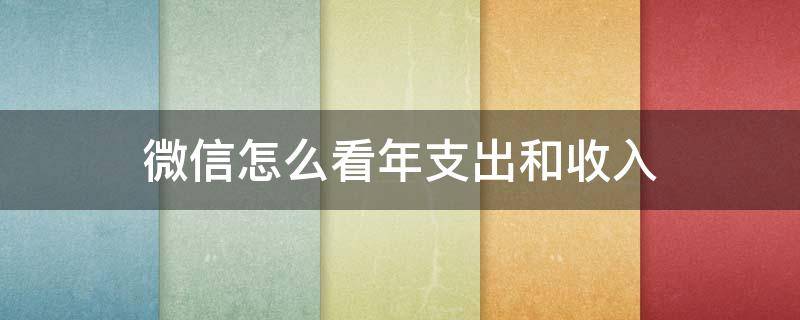 微信怎么看年支出和收入（怎样看微信年支出和收入）