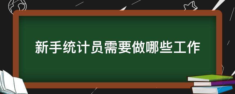 新手统计员需要做哪些工作 统计员可以从什么工作开始做起