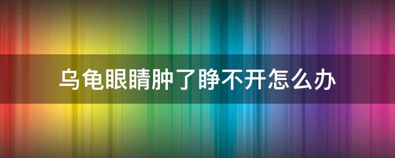 乌龟眼睛肿了睁不开怎么办（家养乌龟眼睛肿了睁不开怎么办）