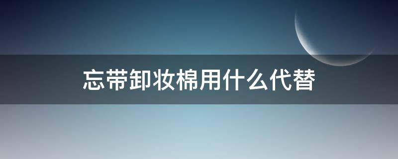 忘带卸妆棉用什么代替 忘带化妆棉用什么代替