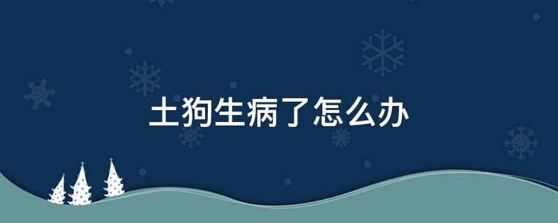 土狗生病了怎么办（土狗生病了怎么办,最多能活多少年?）