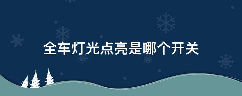 全车灯光点亮是哪个开关 灯光开关在该位置时全车灯光点亮