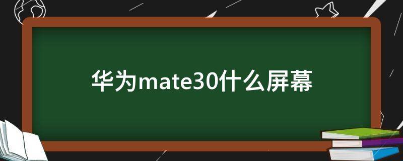 华为mate30什么屏幕（华为mate30什么屏幕材质）