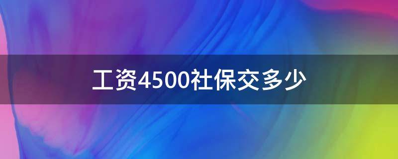 工资4500社保交多少（广州工资4500社保交多少）