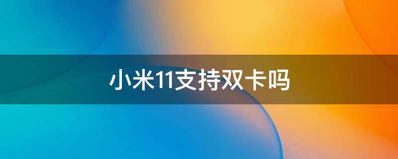 小米11支持双卡吗（小米11是否支持双卡）