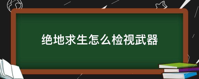 绝地求生怎么检视武器（吃鸡如何检视武器）