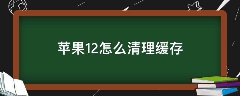 苹果12怎么清理缓存 苹果12怎么清理缓存了