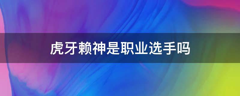 虎牙赖神是职业选手吗 虎牙赖神个人资料