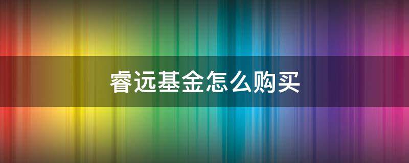 睿远基金怎么购买（睿远基金如何购买）