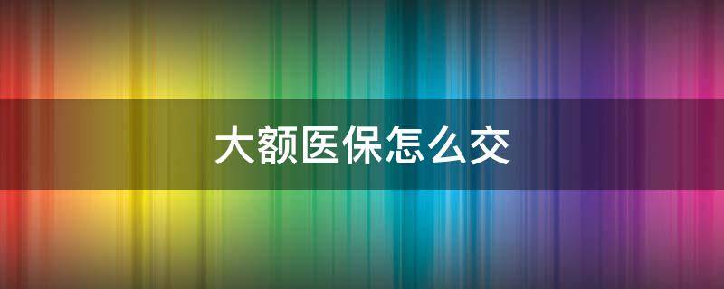 大额医保怎么交（退休大额医保怎么交）