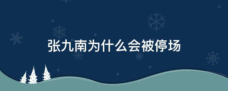 张九南为什么会被停场 张九南退出了吗