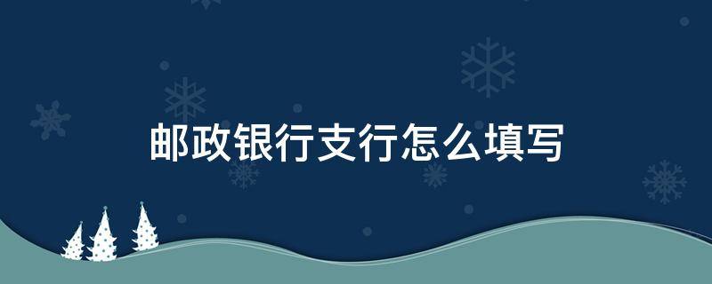 邮政银行支行怎么填写 邮政银行分支行应该怎么填写